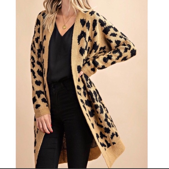 Kori Sweaters - Kori Leopard Sweater Cardigan